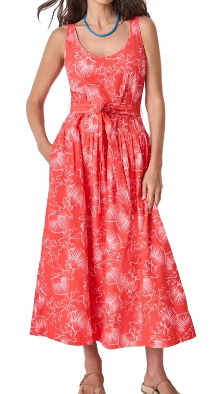 NEW LILLA P poplin yoke midi dress in zinnia